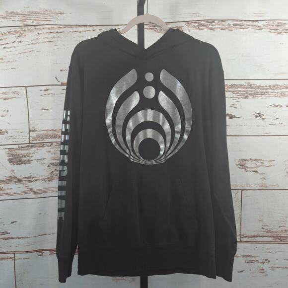 Bassnectar Reflective Long Sleeve Hooded Tee T-shirt Size Large - Picture 1 of 10